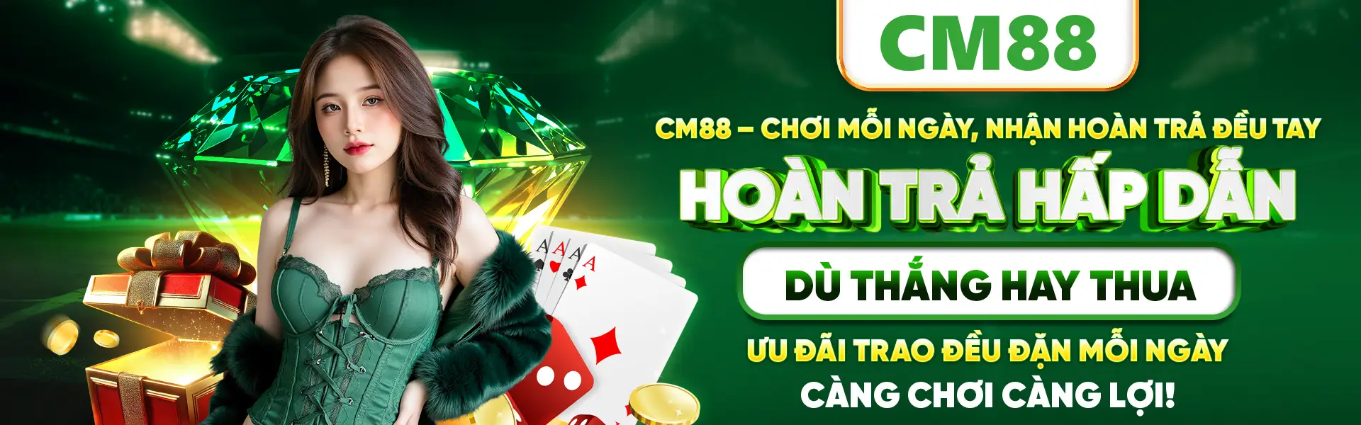 Banner giới thiệu ứng dụng, hỗ trợ và lưu ý an toàn của CM88